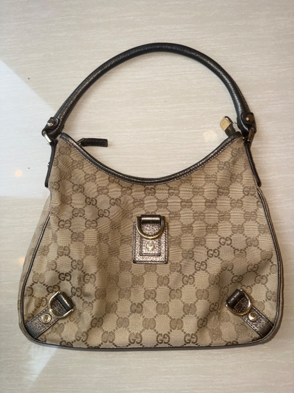 Gucci GG Canvas Abbey D-Ring Shoulder Bag – Brown Monogram